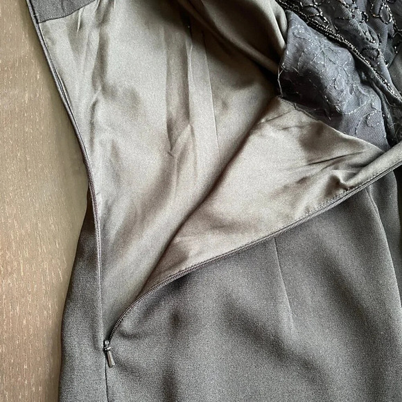 Vintage Brilliante By JA Womens MP Petite Sleeveless Beaded Cocktail Black Dress - Picture 15 of 16